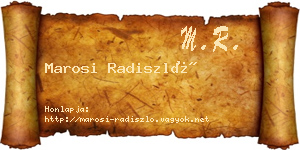 Marosi Radiszló névjegykártya